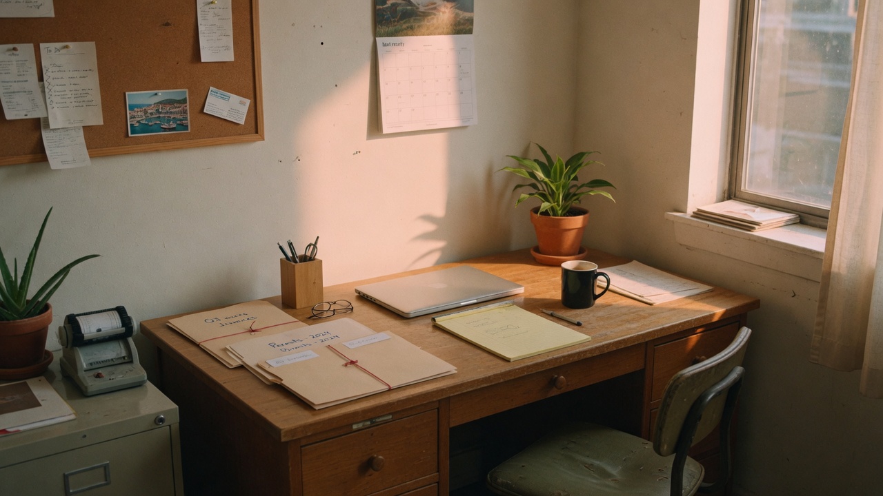 A quiet small-business office at rest.